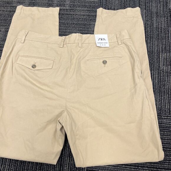 ZARA Men’s Chinos Pants Business Classic Casual Attire Straight Leg Size 32x30 - Picture 4 of 11